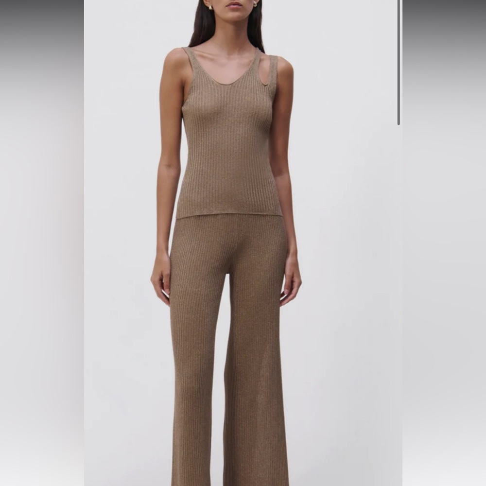 Jonathan Simkhai Metallic Ribbed Tank